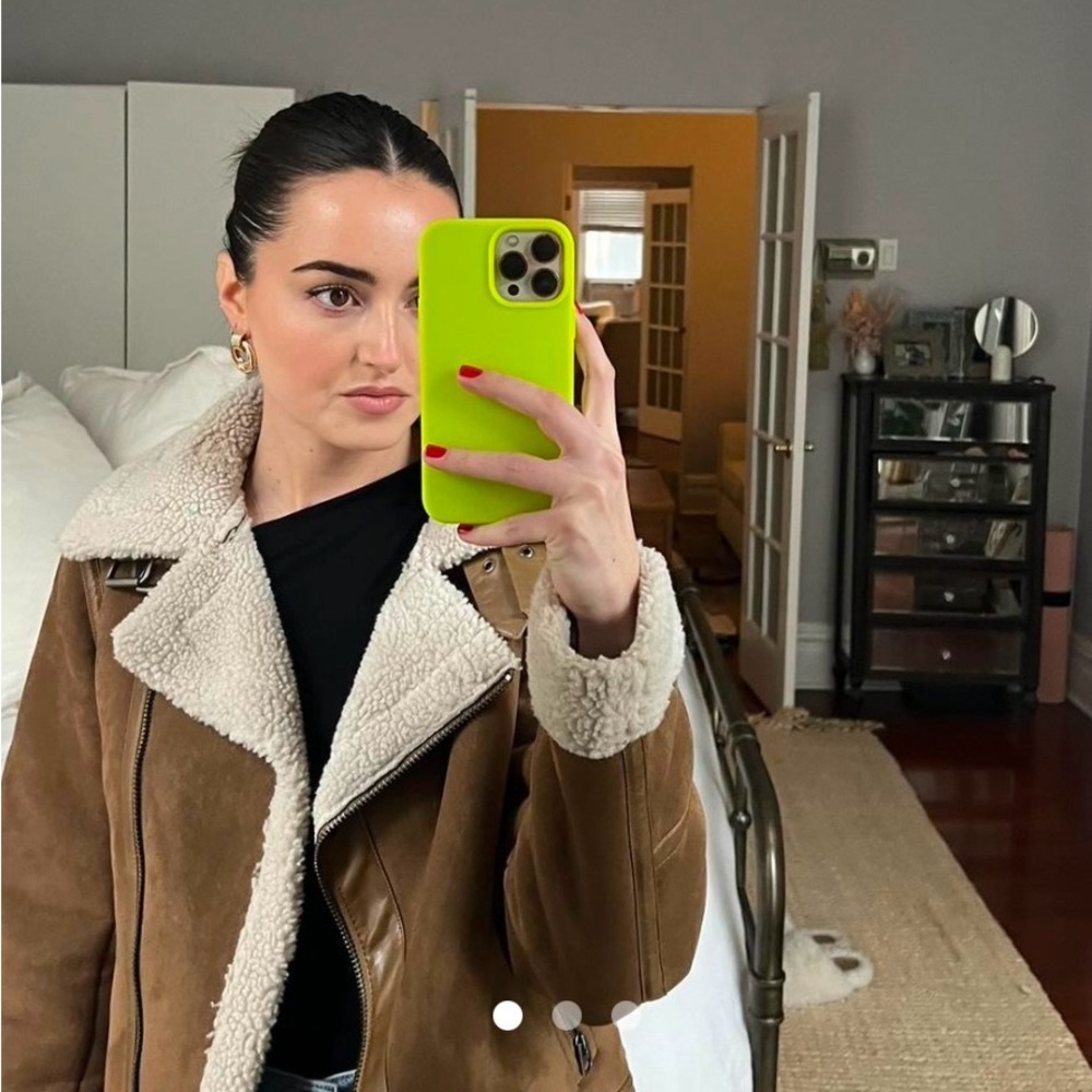 Lucky brand Sherpa suede jacket